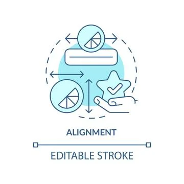 Alignment turquoise concept icon Stock Illustration
