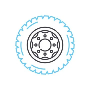 Alignment wheel line icon, outline symbol, vector illustration, concept sign Stock Illustration