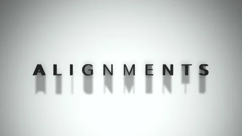 Alignments 3D title animation matte black text on a white background Stock Footage 300715528