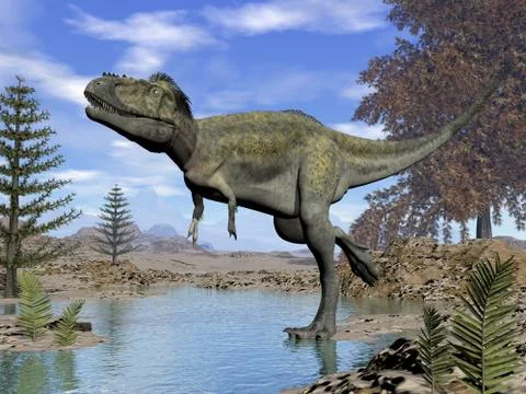 Alioramus dinosaur - 3D render Stock Illustration