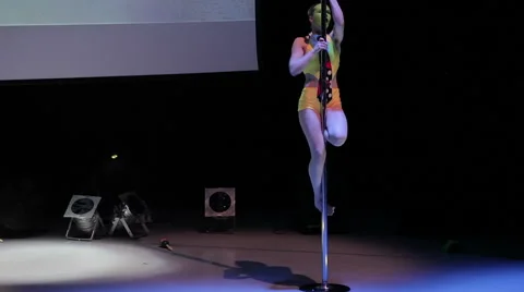 Alisa Baldina Pole Dance Stock Footage 68941122
