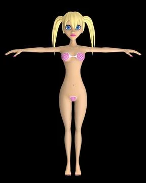 Alisa Toon Girl 3D Model