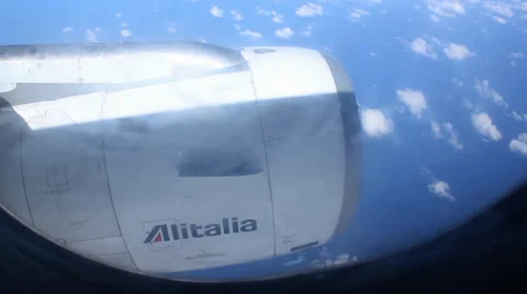 Alitalia Jet Engine Flight Video stock 36109148