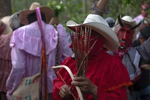 Alitze Mexico Devil Dance Ritual Stock Photos