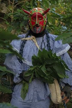 Alitze Mexico Devil Dance Ritual Stock Photos