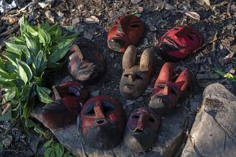 Alitze Mexico Devil Dance Ritual 스톡 사진