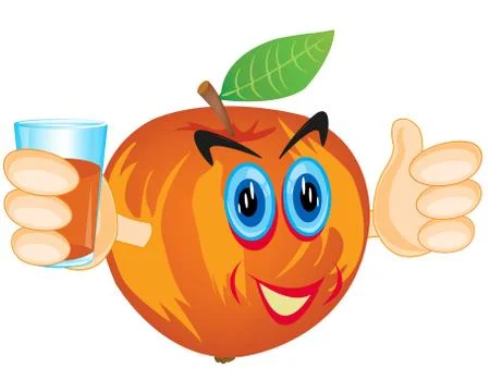 Alive apple with juice Stock Illustration