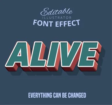 Alive text, editable text style Stock Illustration