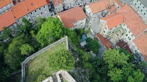 Alka procession in Sinj, aerial shot Stock-Footage 42855317