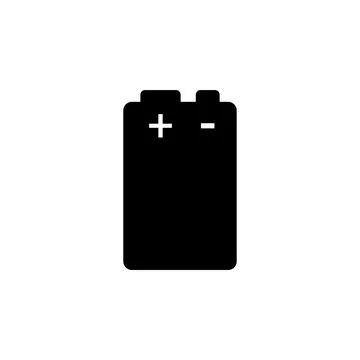 Alkaline Battery Flat Vector Icon Stock Illustration