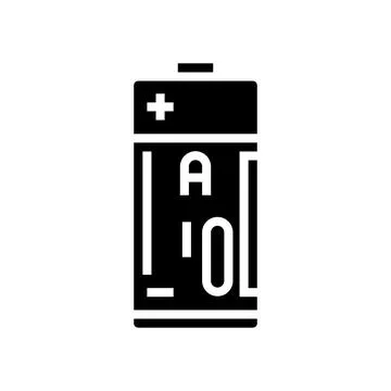 Alkaline battery glyph icon vector illustration Stock Illustration