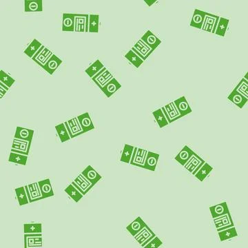 Alkaline battery glyph vector seamless pattern Illustrazione stock