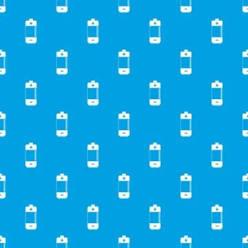 Alkaline battery pattern seamless blue Illustrazione stock