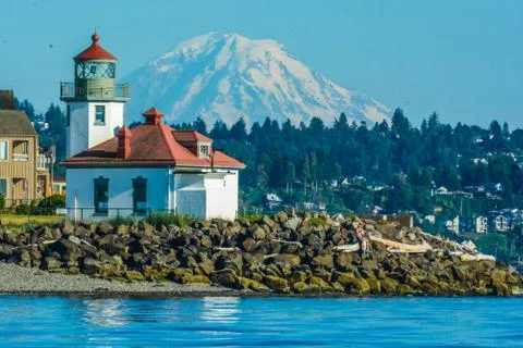 Alki Point Lighthouse Stock Photos