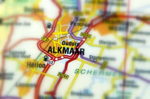 Alkmaar on a map Stock Photos