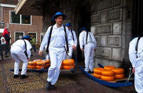 Alkmaar. North Holland. Netherlands. Traditional Cheese Market Stock Photos