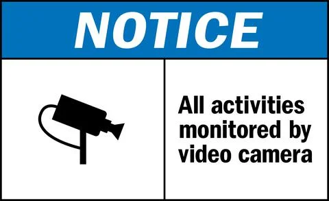 All activities monitored by video camera notice sign. Illustrazione stock