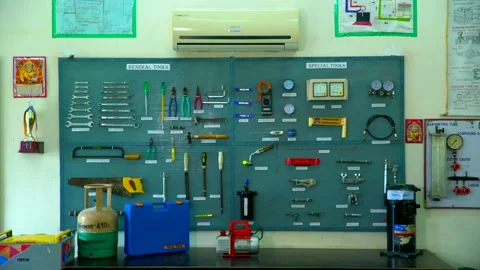 All Air conditioner tools for service Stock Footage 246422610