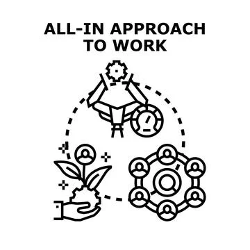 All in approach to work concept illustration Stock Illustration