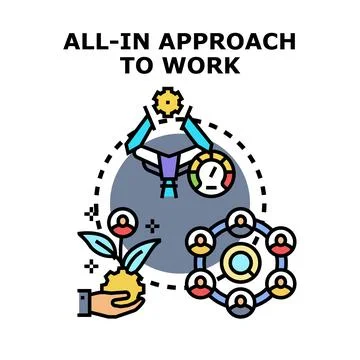 All in approach to work concept illustration Stock Illustration