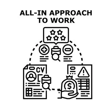 All in approach to work concept illustration Stock Illustration