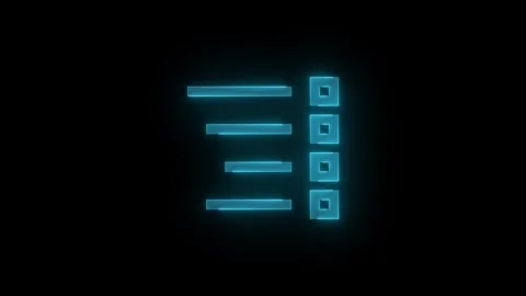 All apps mirrored stroke icon glowing neon cyan color animation Stock Footage 289386439