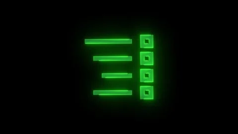 All apps mirrored stroke icon glowing neon green color animation Stock Footage 289386446
