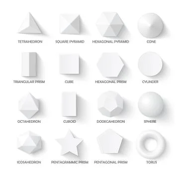 All basic 3d shapes Ilustración de archivo