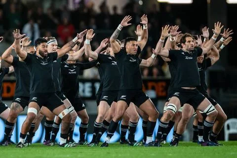  All Blacks Haka during the Second Bledisloe Cup match between the New Zea... Stock Photos