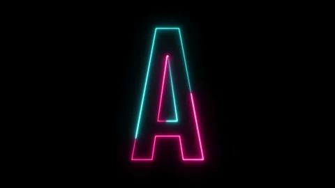 All capital alphabets neon animation, neon font letter animation on black b.. Stock Footage 327757471