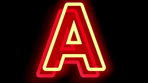 All capital word or alphabets in neon animation vedio, Stock Footage 288190903