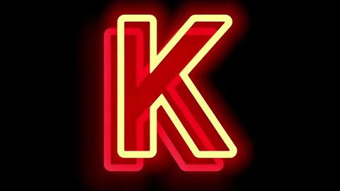 All capital word or alphabets in neon animation vedio, Stock Footage 288191015