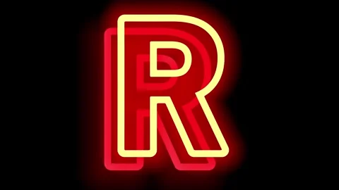 All capital word or alphabets in neon animation vedio, Stock Footage 288191103