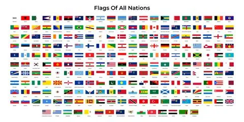 All Countries National Flags Stock Illustration