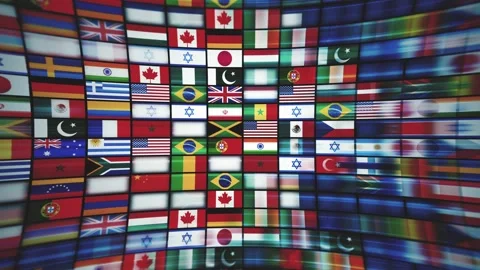 All Countries Of The World Flags Background Animation Video stock 329678208