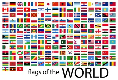 All country flags of the world Stock Illustration