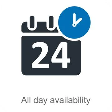 All Day Availability Stock Illustration