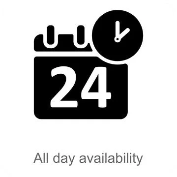 All Day Availability Stock Illustration