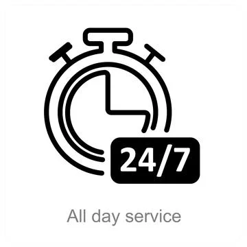 All day service Stock Illustration
