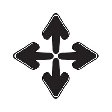 All direction arrows in black Stock Illustration