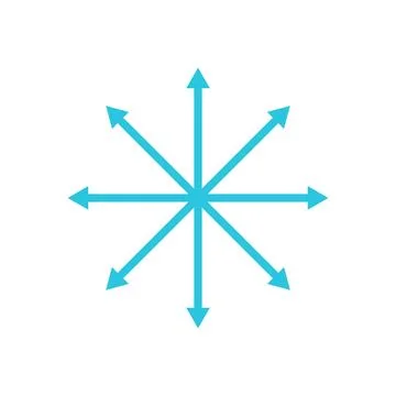 All directions  icon. Isolated on white background. From blue icon set. Stock Illustration
