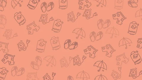 All elements ecommerce pattern holiday travel pattern design featuring passport  Video stock 322508058