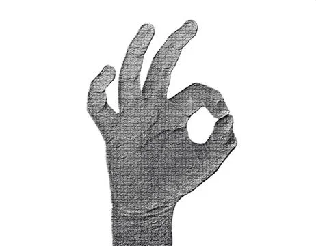 All-fine hand on white Stock Illustration
