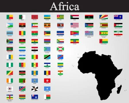 All flags of Africa. Vector illustration. World flags Illustrazione stock