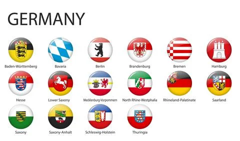All Flags of states of Germany Ilustração Stock