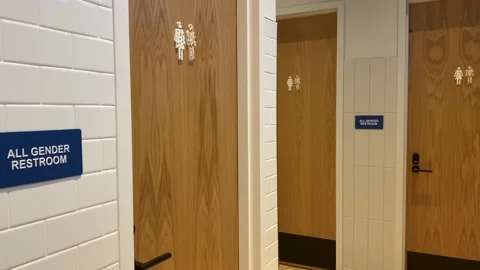 All gender restroom 스톡 동영상 220814265