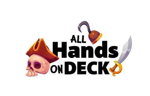 All Hands on Deck nautical pirate quote 스톡 일러스트