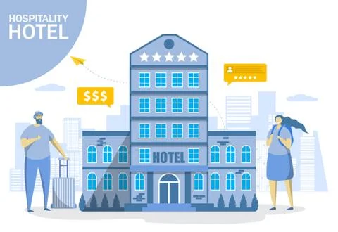 All inclusive hotel, vector flat style design illustration Ilustración de archivo