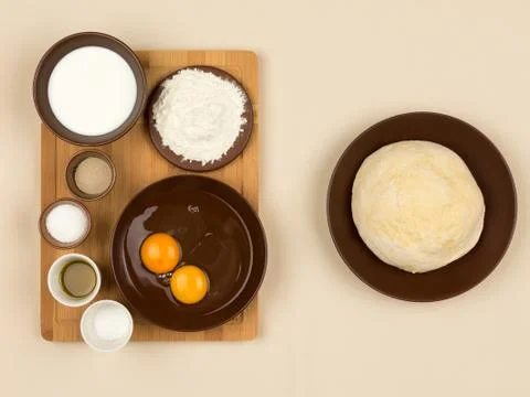 All the ingredients for making dough Stock Photos