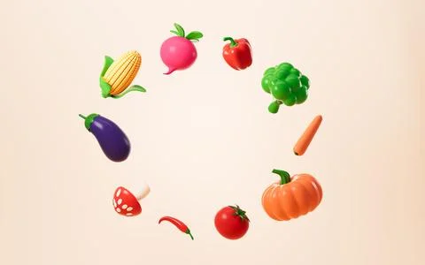 All kinds of vegetable backgrounds, 3d rendering. Stock Photos